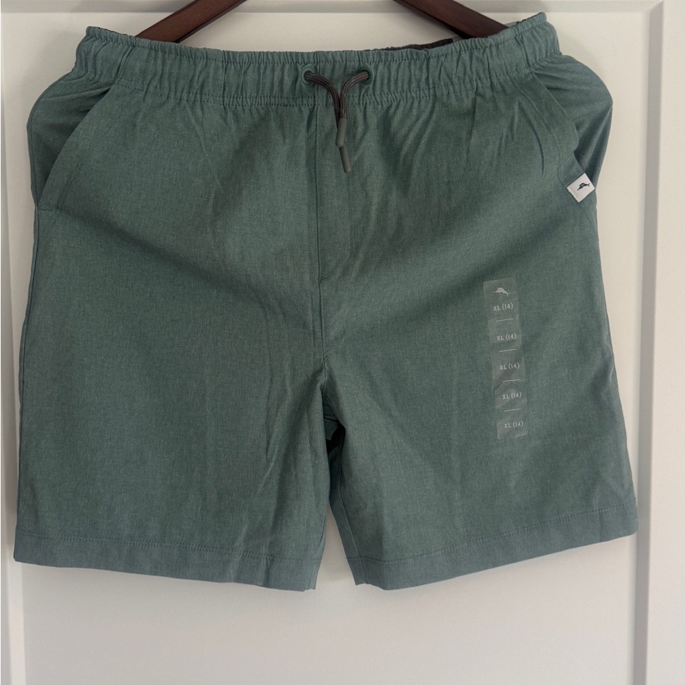 NWT Youth Tommy Bahama Teal Drawstring Hybrid Shorts